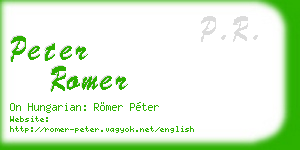 peter romer business card